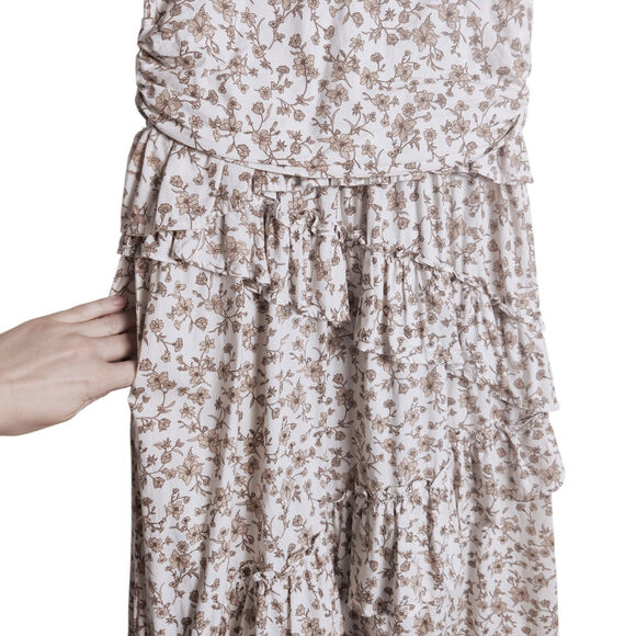 En Saison Gianna Floral Print Cotton Ruffle Maxi Dress Small Medium Cottagecore - Picture 6 of 16